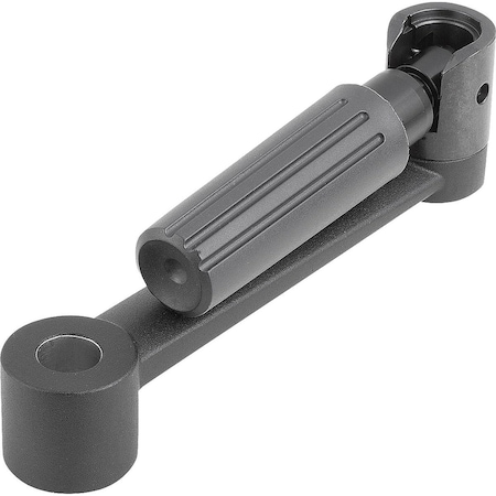 Kipp Crank Handle, Safety Grip Similar To DIN 469 Size:4 Reamed Hole D2=17, A=160, H=143, Aluminum K0998.1417